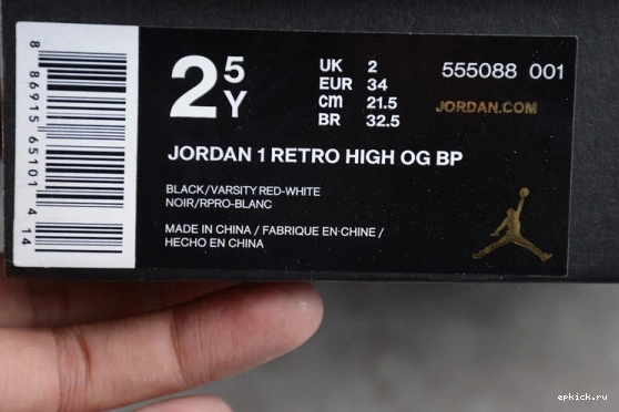 Cheap EP 1 Kid OG Bred Red High Jordan Black Air Banned  555088  555088 001 Kids Retro 001 0428